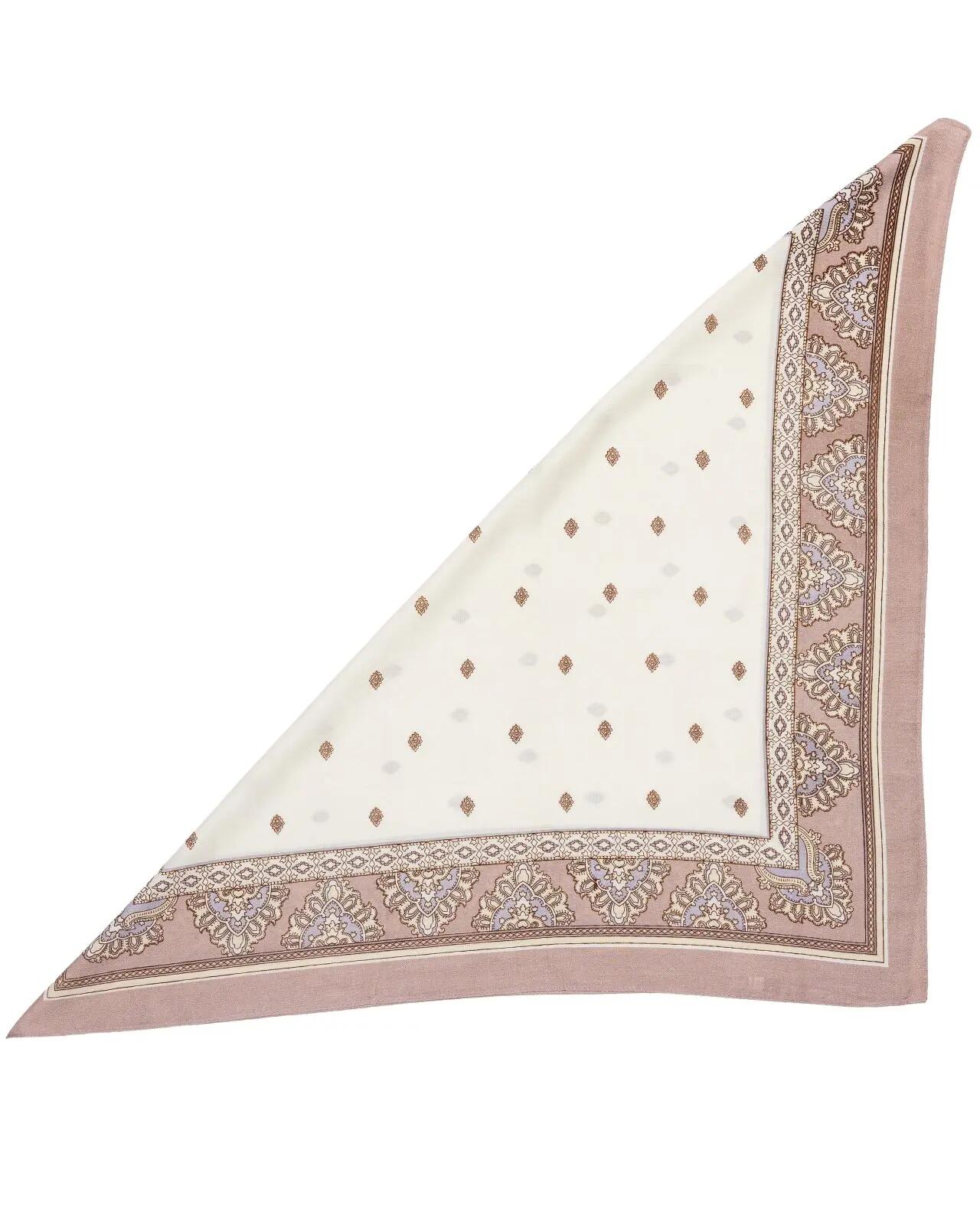 Foulard femme WINGS beige 90x90 cm motif oriental élégant 5/6