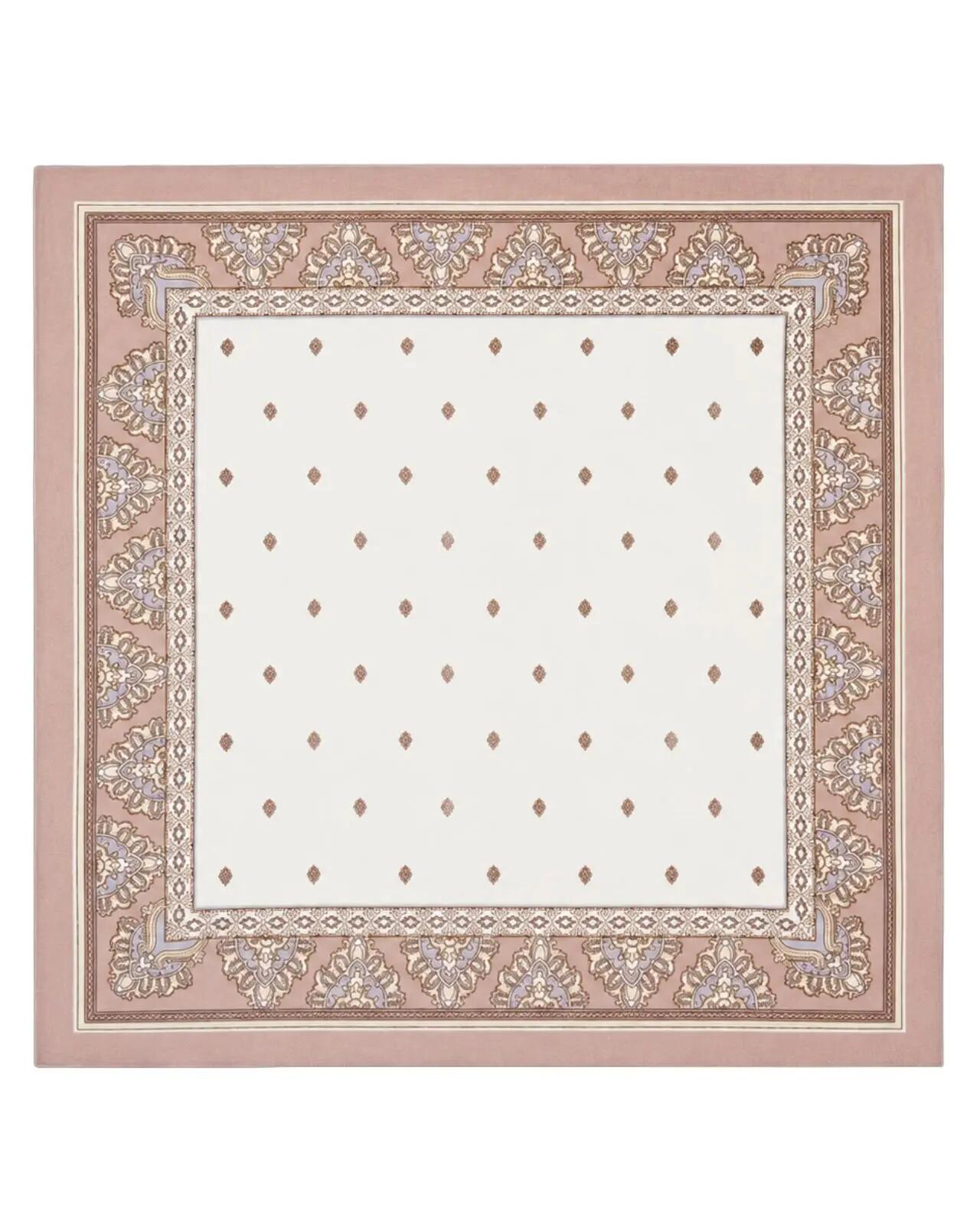 Foulard femme WINGS beige 90x90 cm motif oriental élégant 4/6