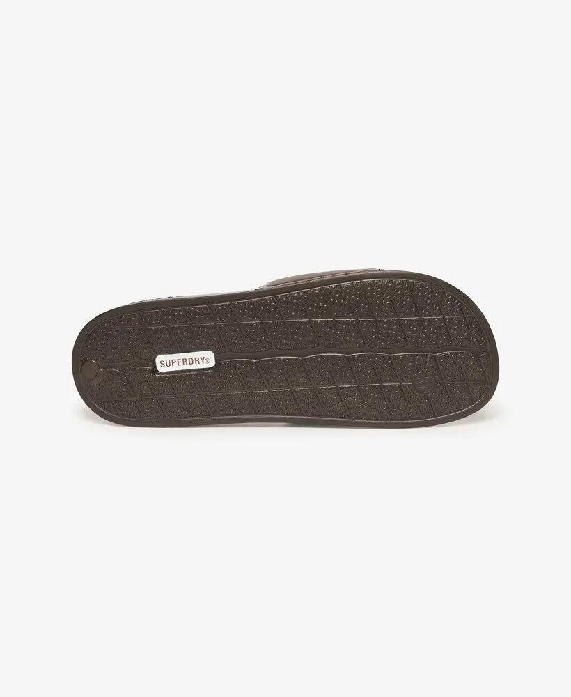 superdry Core Pool Sliders — Gepolsterte Pool-Pantoletten Dark Oak Brown 7/7