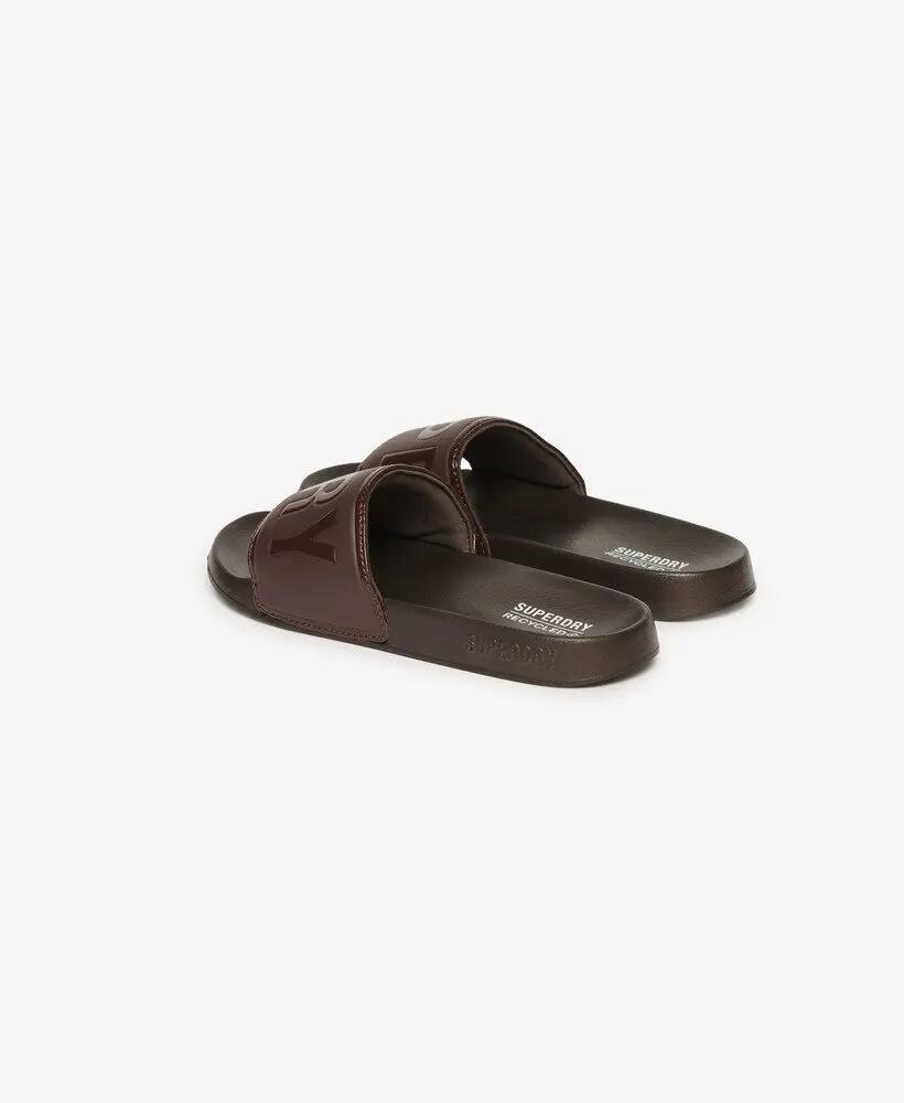 superdry Core Pool Sliders — Gepolsterte Pool-Pantoletten Dark Oak Brown 3/7