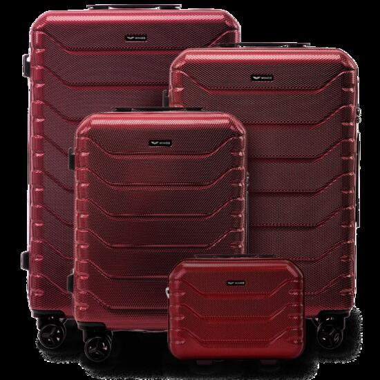 Lot de 4 valises Wings CRAKE S/M/L + valise compacte WINE RED