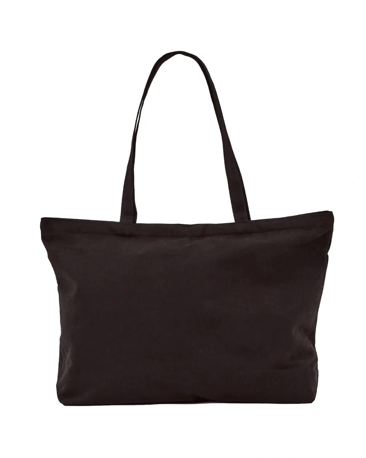 WINGS zwarte katoenen shopper tas 4/5
