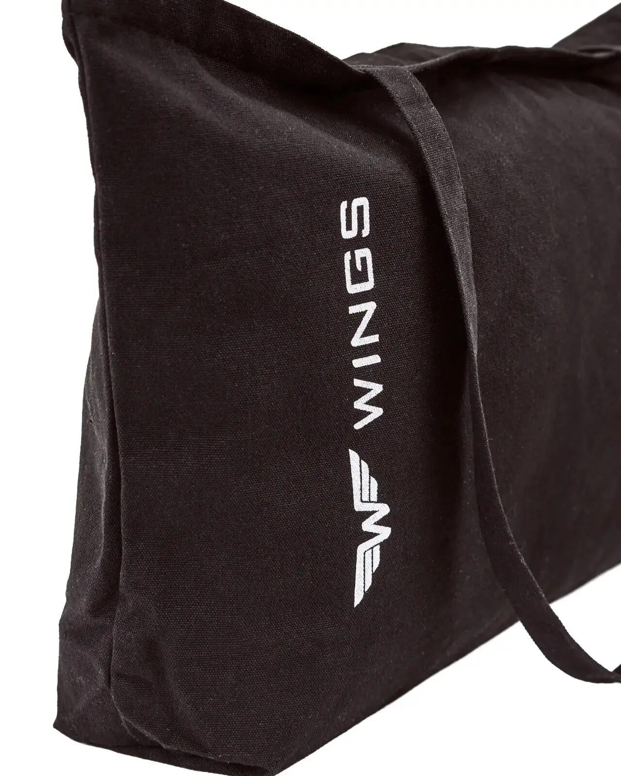 WINGS zwarte katoenen shopper tas 2/5