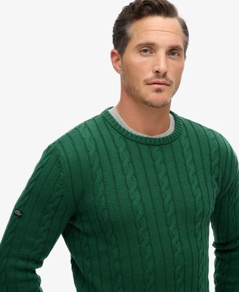 superdry Pull en maille torsadée classique en coton 3/6