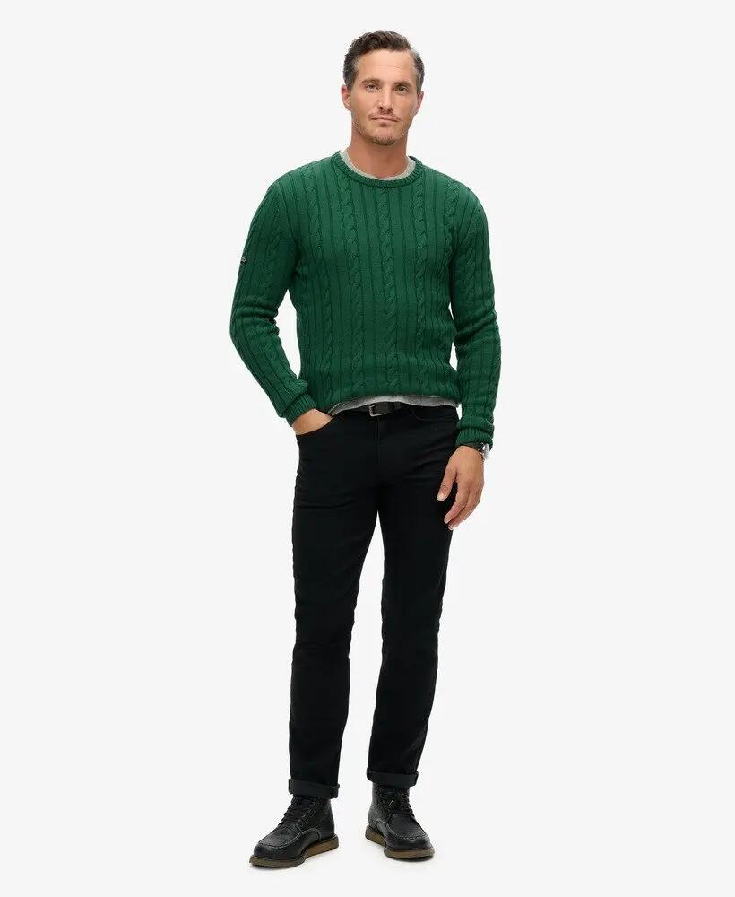 superdry Pull en maille torsadée classique en coton 2/6