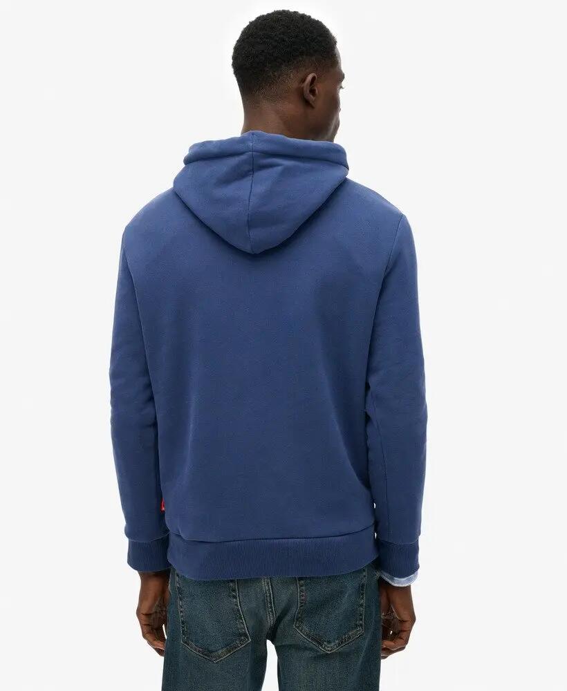 superdry Sweat à capuche Sun – Coupe Relaxed, doublure douce, Frontier Blue 5/5