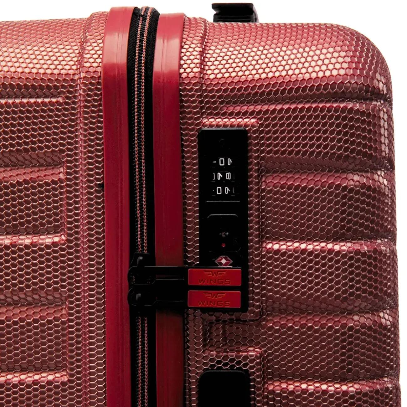 Lot de 4 valises Wings CRAKE S/M/L + valise compacte WINE RED 10/10