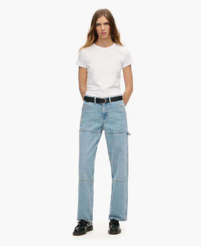 superdry Pantalon Carpenter Mid Rise en Denim en coton bio 1/7