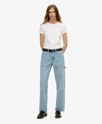 Superdry mid rise denim carpenter pant van 100% biologisch katoen