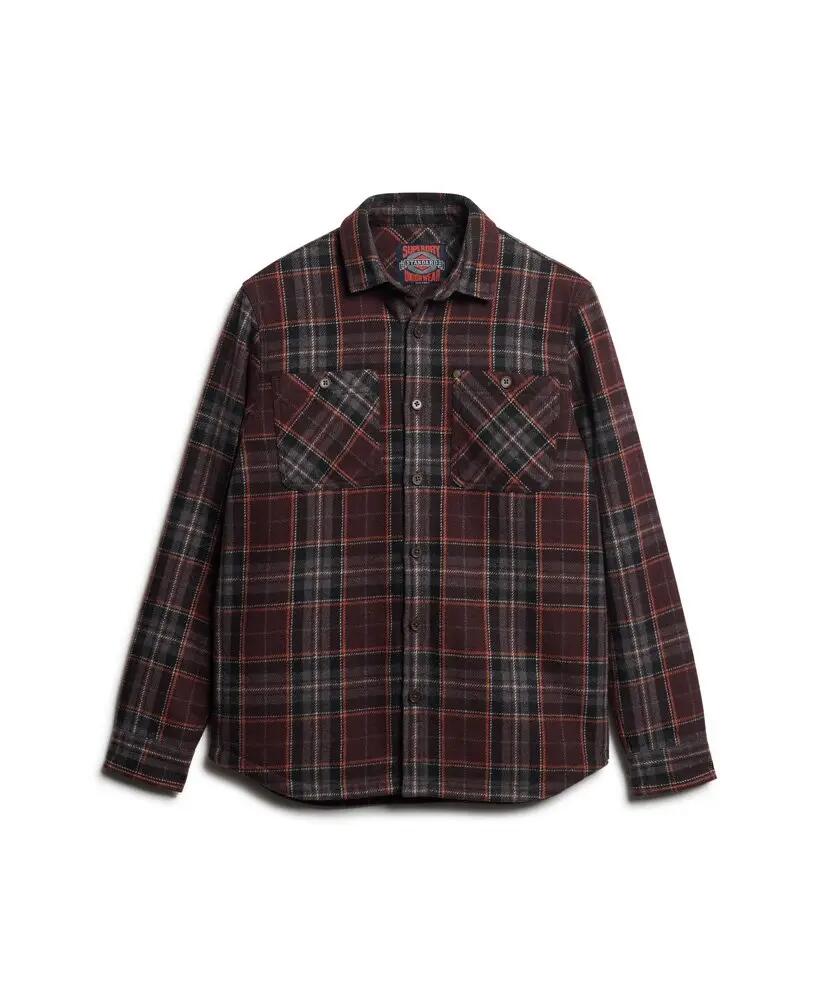 superdry The Merchant Store - Overshirt matelassé Chocolate Brown Check 7/7