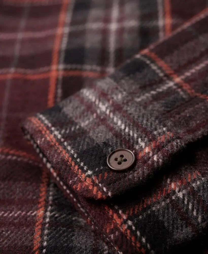 superdry The Merchant Store - Overshirt matelassé Chocolate Brown Check 6/7