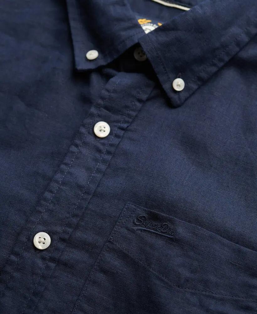superdry Koszula krótki rękaw bawełna-lniana - Relaxed fit 5/6