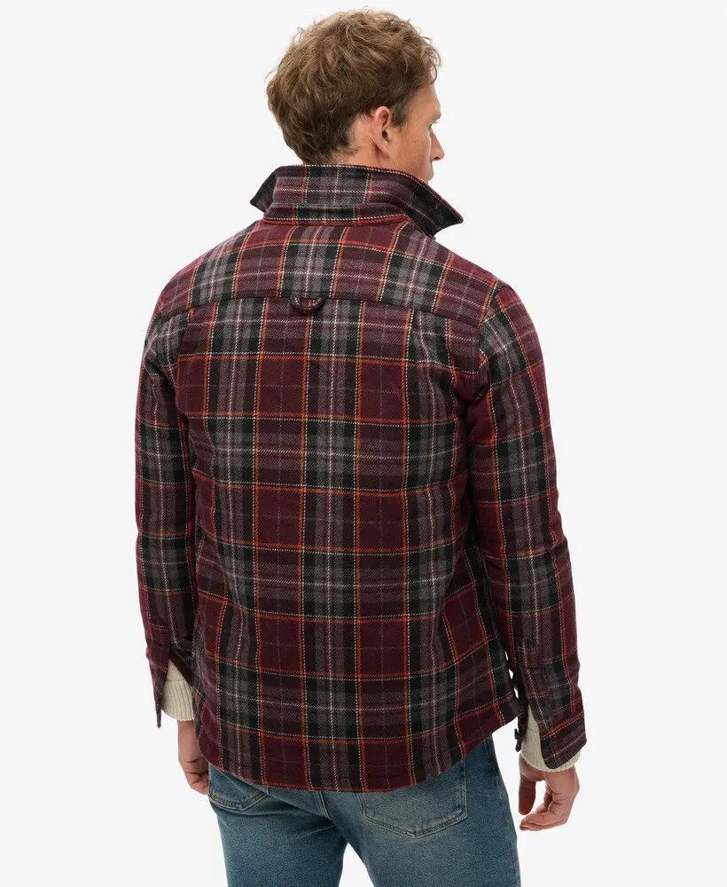 superdry The Merchant Store - Overshirt matelassé Chocolate Brown Check 4/7