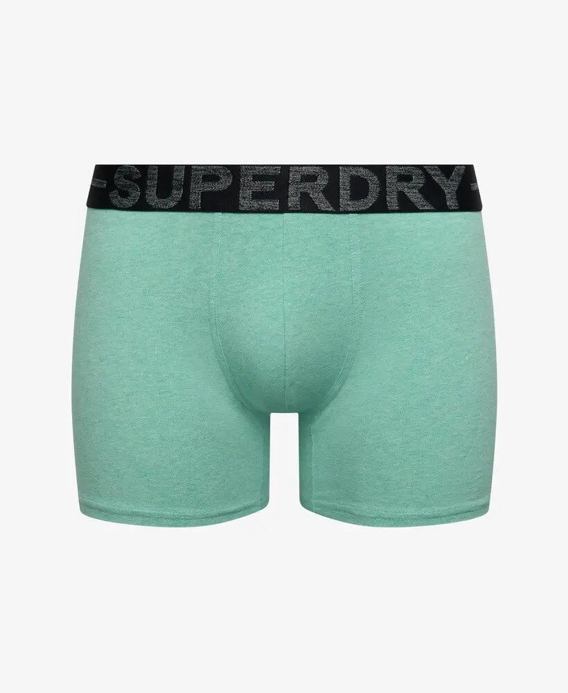 superdry Boxer Triple Pack em algodão orgânico — Respirável – Green Marl Mix 2/3