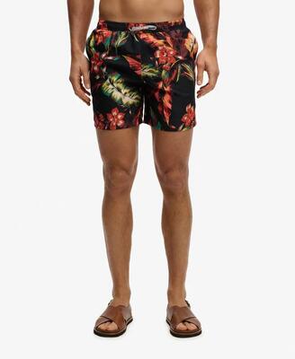 Superdry hawaiian print 16" zwembroek - hibiscus red