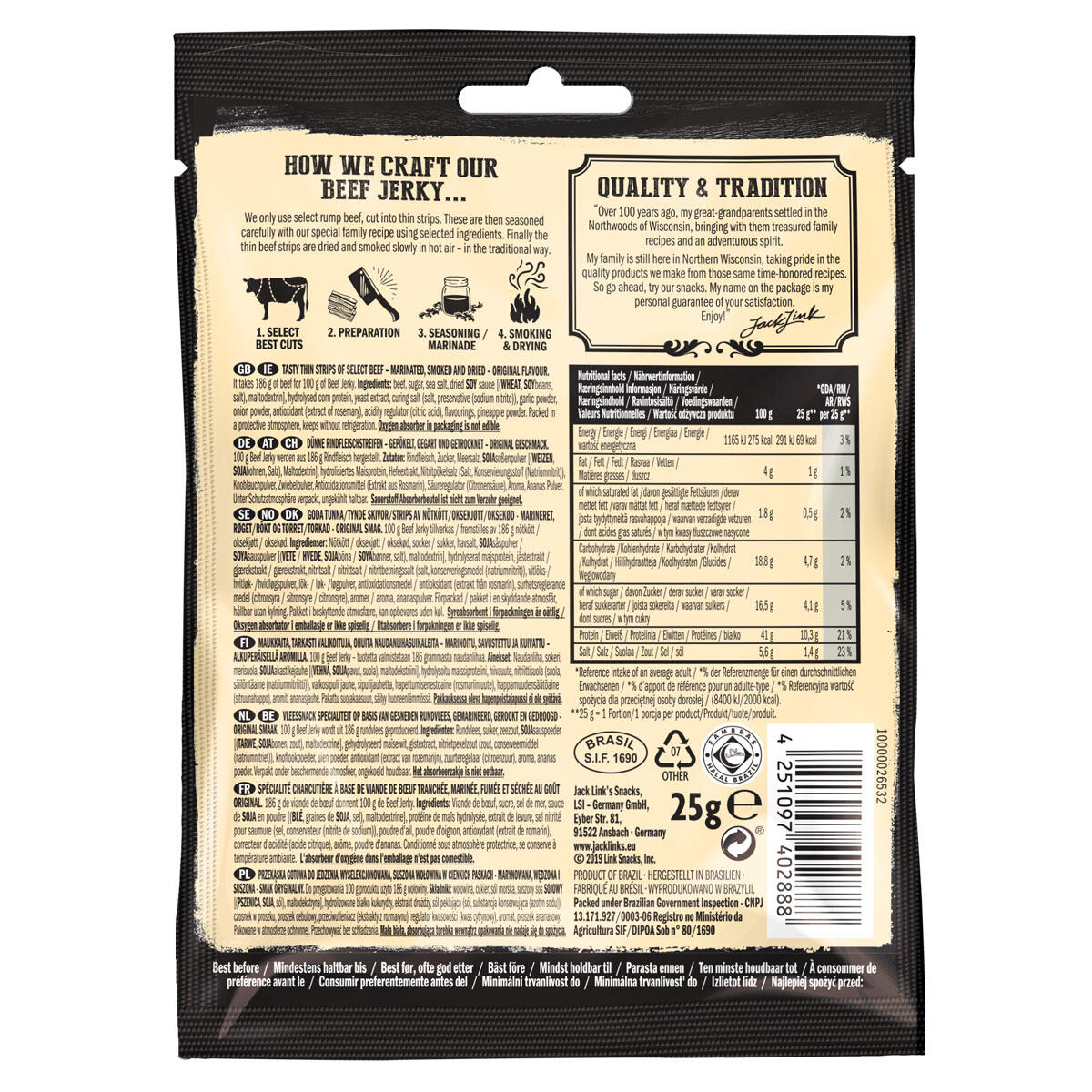 Viande De Bœuf Séché | Beef Jerky (1x25gr) | Original 4/4