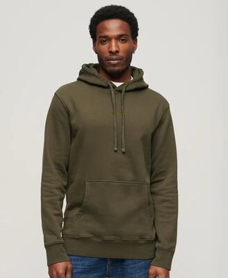 Superdry hoodie micro logo graphic loose fit – olive khaki