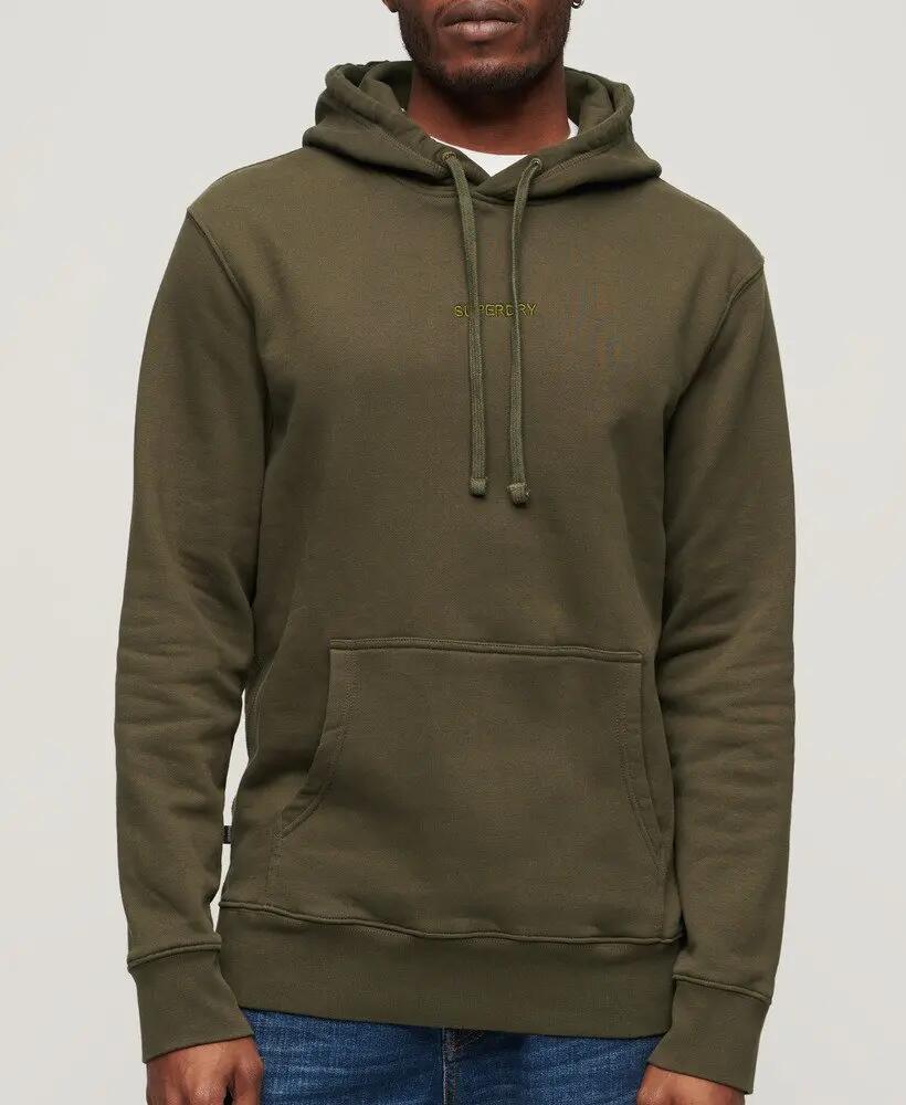 superdry sweat à capuche Micro Logo Graphic Loose – olive Khaki 7/7