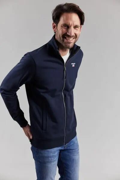 sebago Larry Zip Sweater — camisola com fecho NAVY 3/4