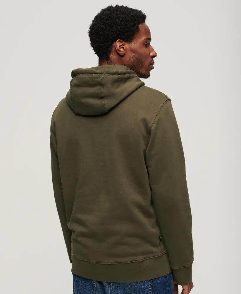 superdry sweat à capuche Micro Logo Graphic Loose – olive Khaki 2/7