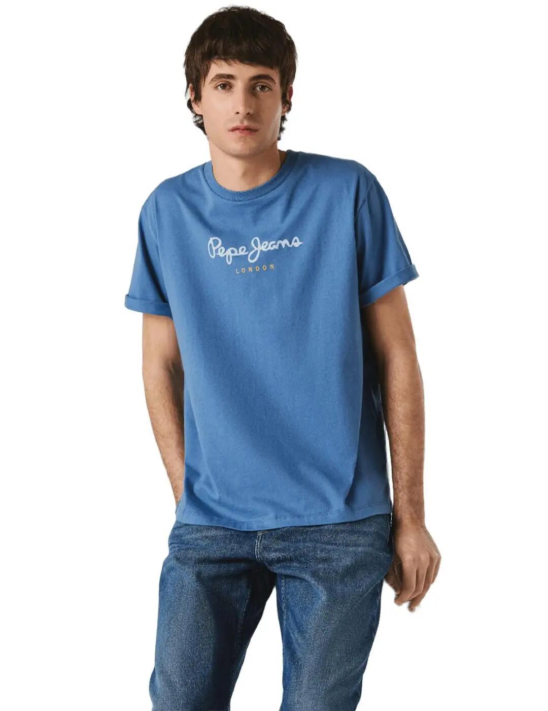 Maglietta da uomo Pepe jeans Eggo Blu. 3/7