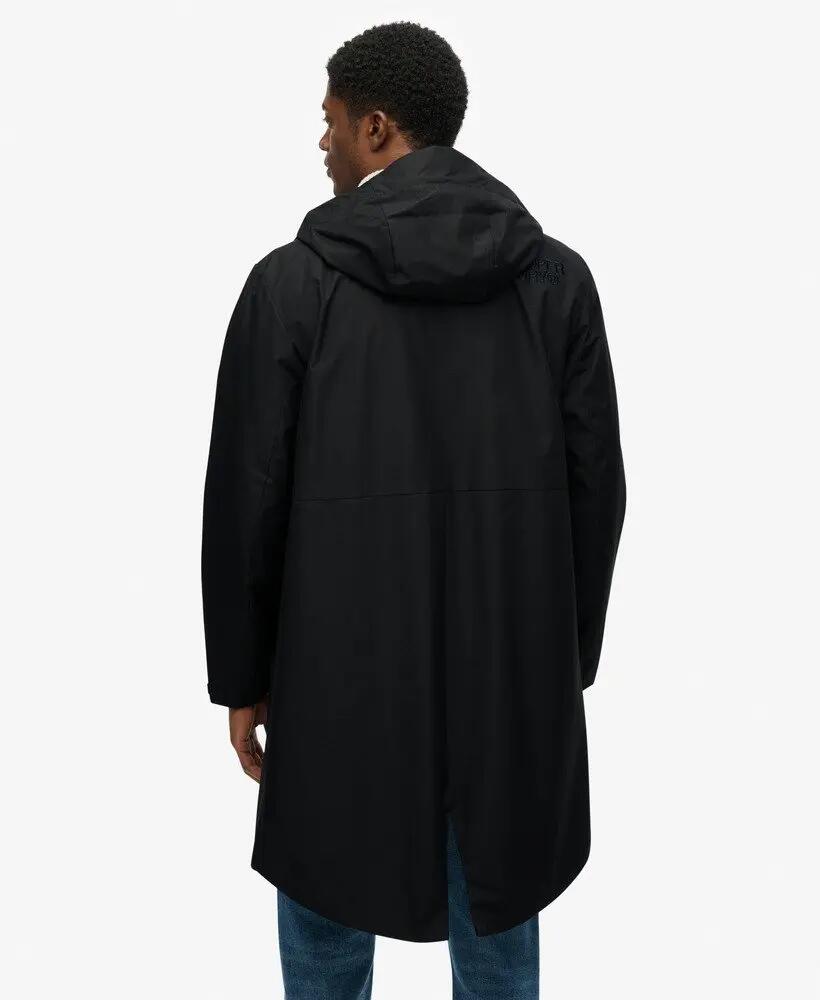 superdry Hooded Tech Fishtail Parka – Preto, Oversized 6/7