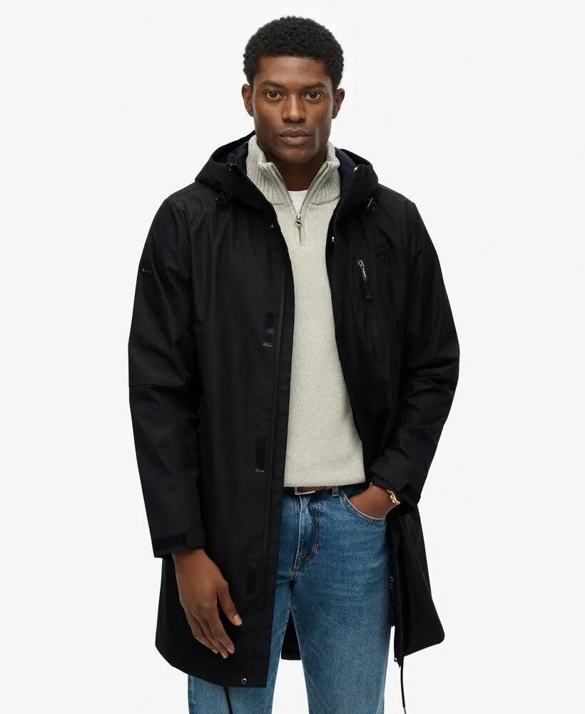 superdry Hooded Tech Fishtail Parka – Preto, Oversized 5/7