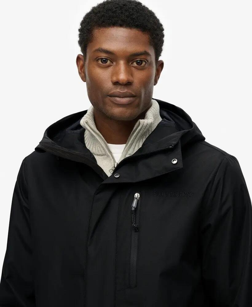 superdry Hooded Tech Fishtail Parka – Preto, Oversized 4/7