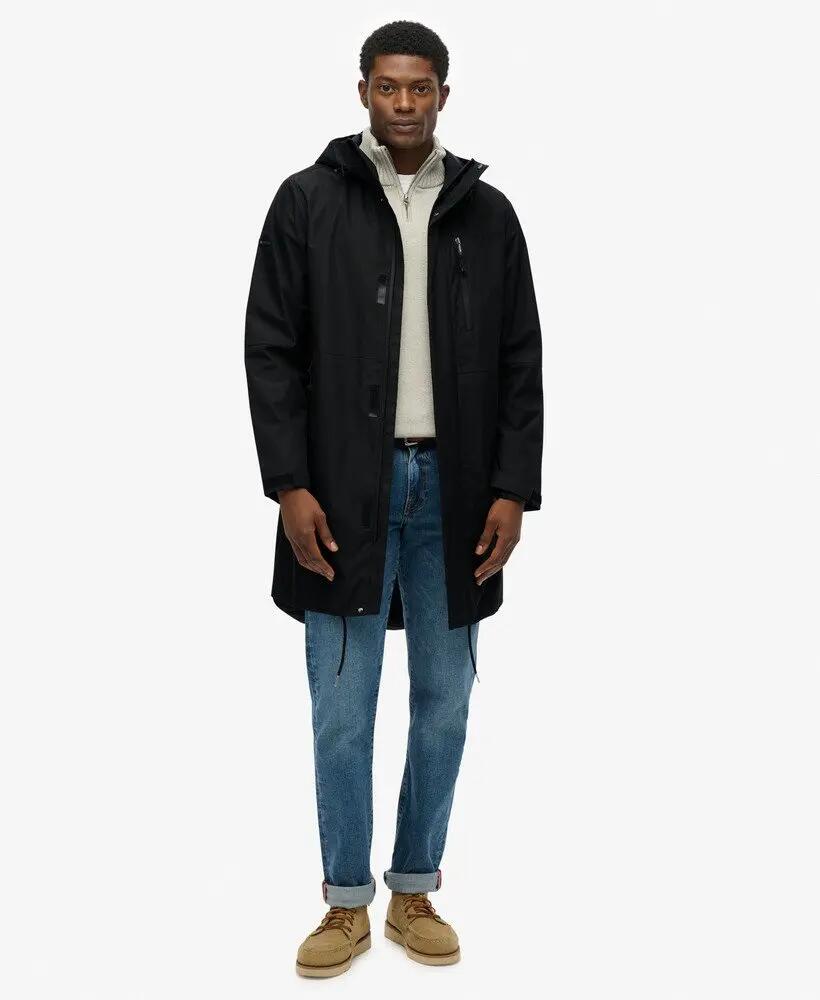 superdry Hooded Tech Fishtail Parka – Preto, Oversized 3/7