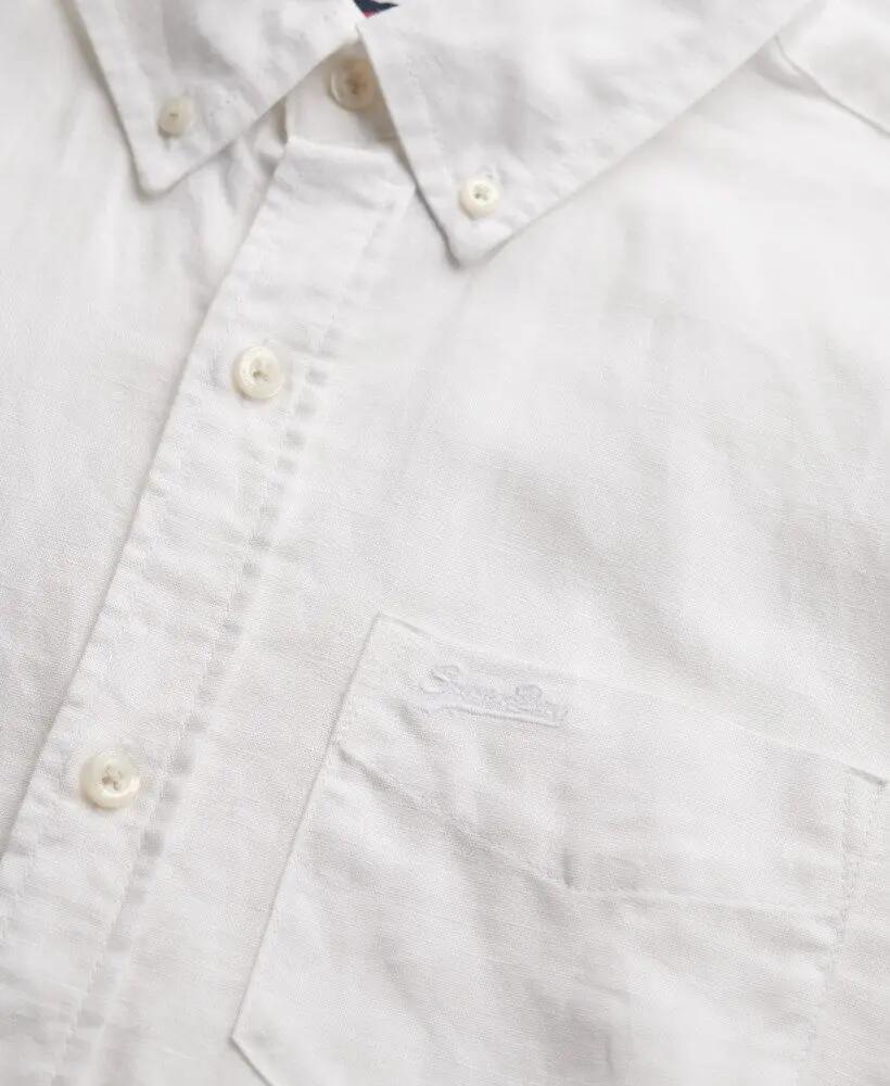 superdry Camicia manica corta cotone-lino Relaxed fit 5/5