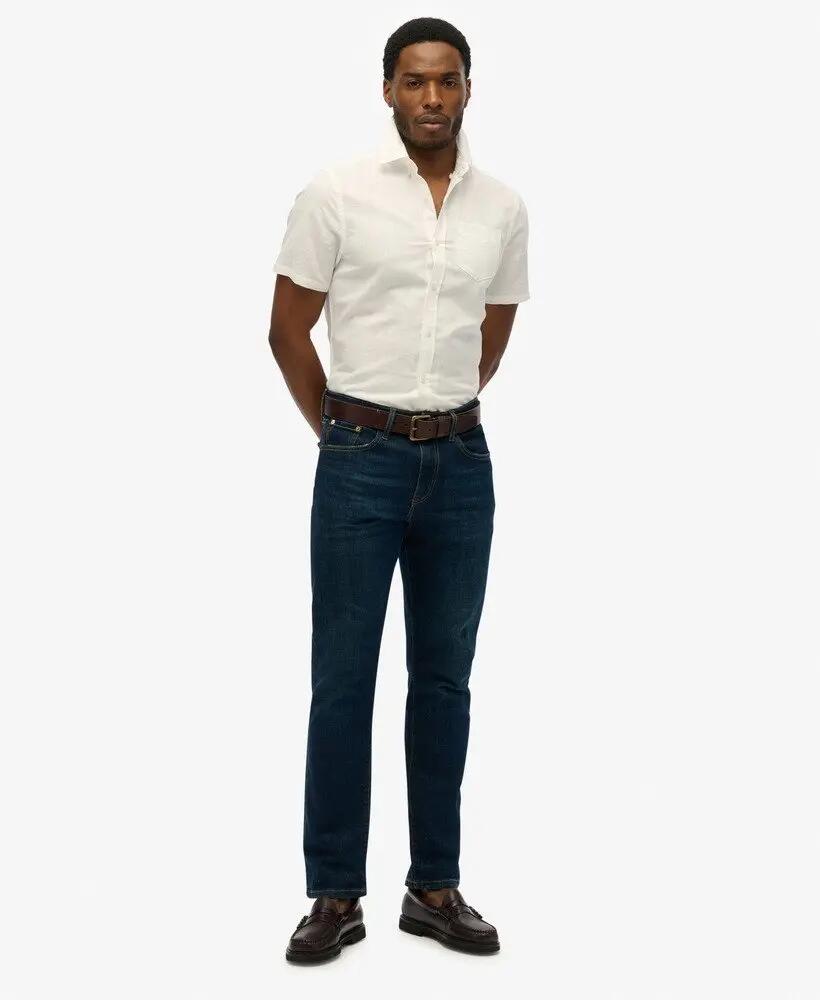 superdry Camicia manica corta cotone-lino Relaxed fit 3/5