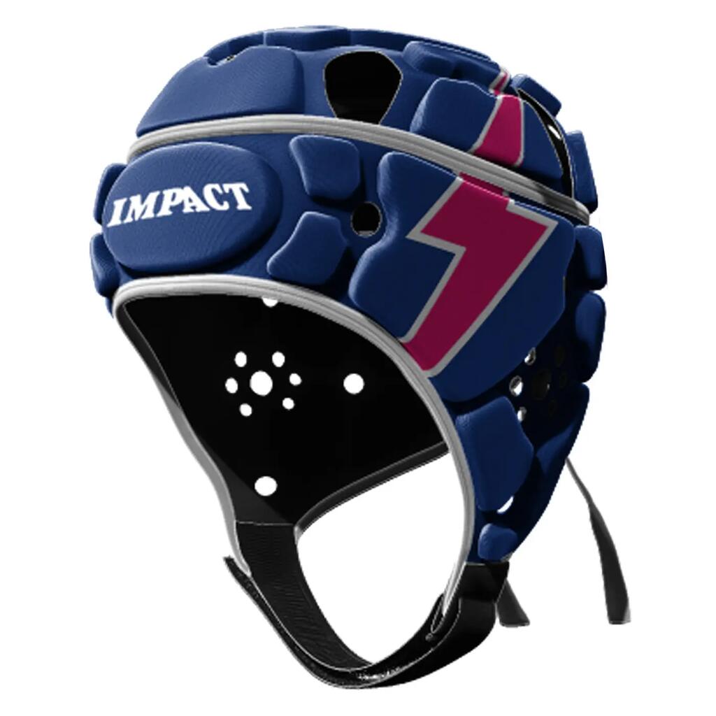 Impact V2 Lightning Bolt Rugby Headguard Navy and Red