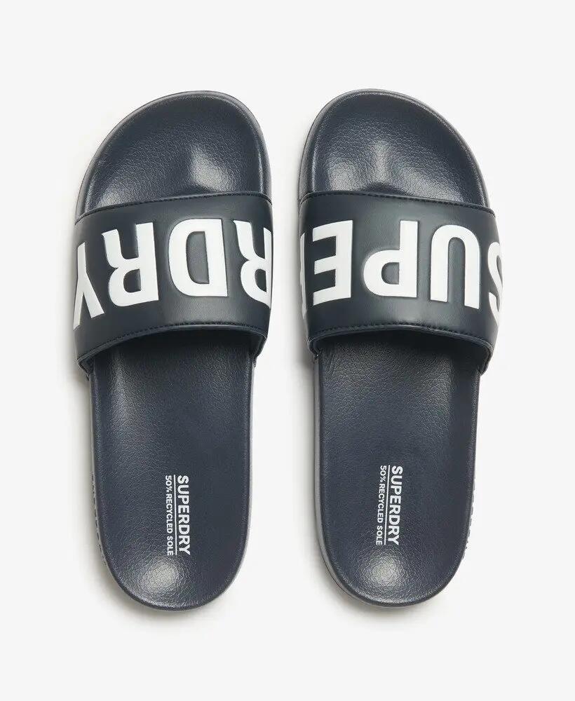 superdry Core Pool Sliders – Badeschlappen Deep Marineblau/Optic 6/7