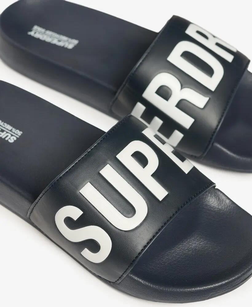 superdry Core Pool Sliders – Badeschlappen Deep Marineblau/Optic 5/7