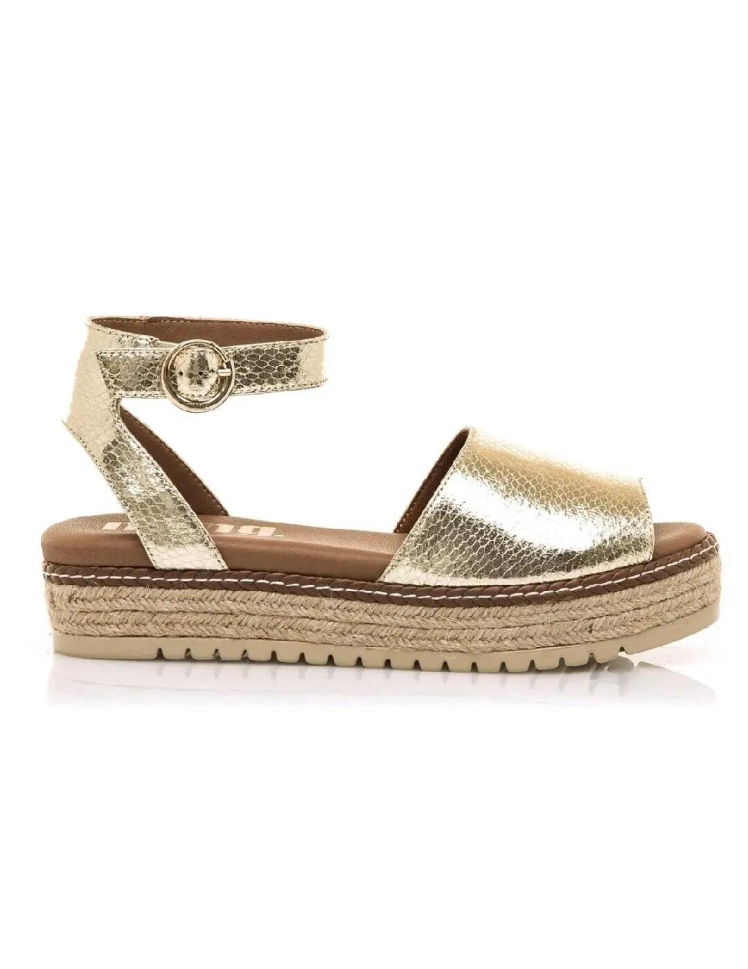 Sandalen für Damen Mustang Sali Gold. 3/4