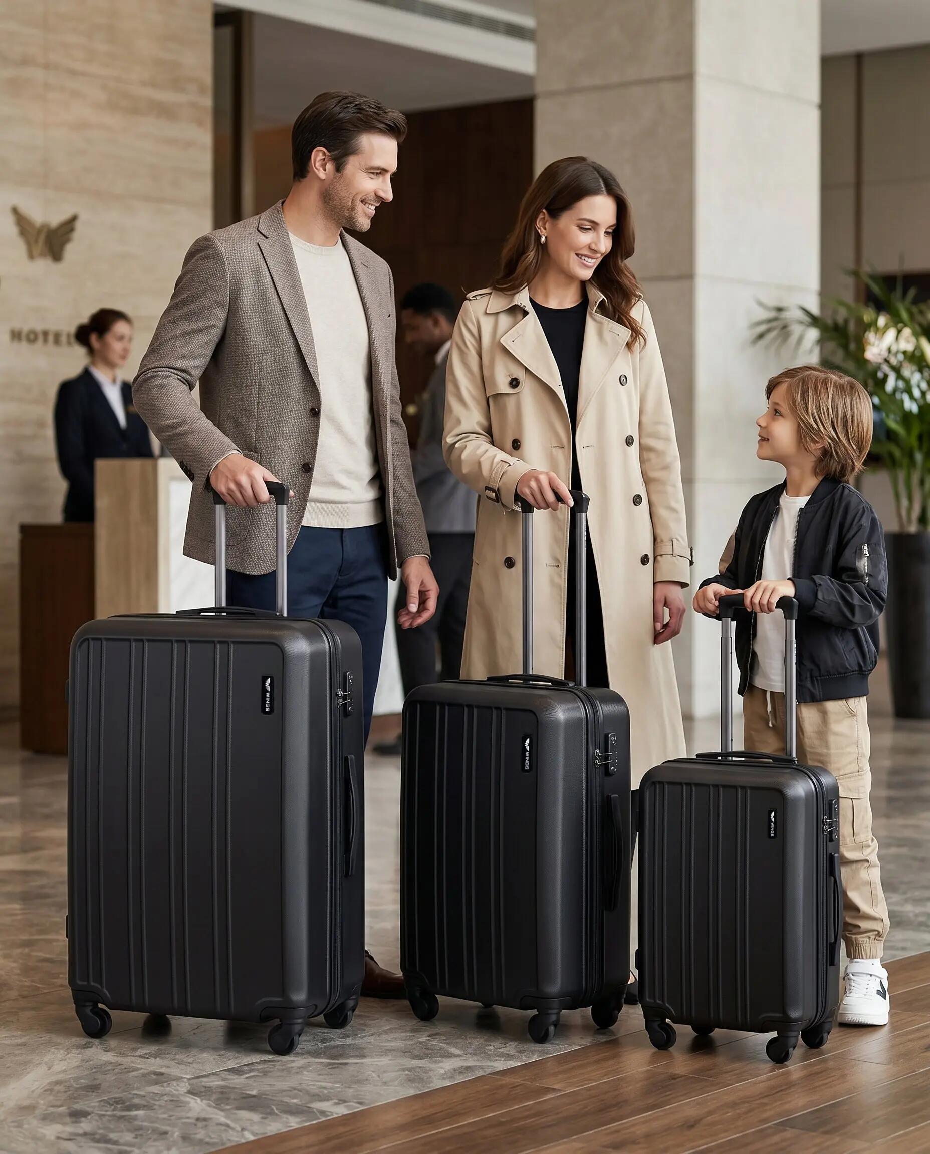 Ensemble de 3 valises Wings HARRIER NOIR 2/10