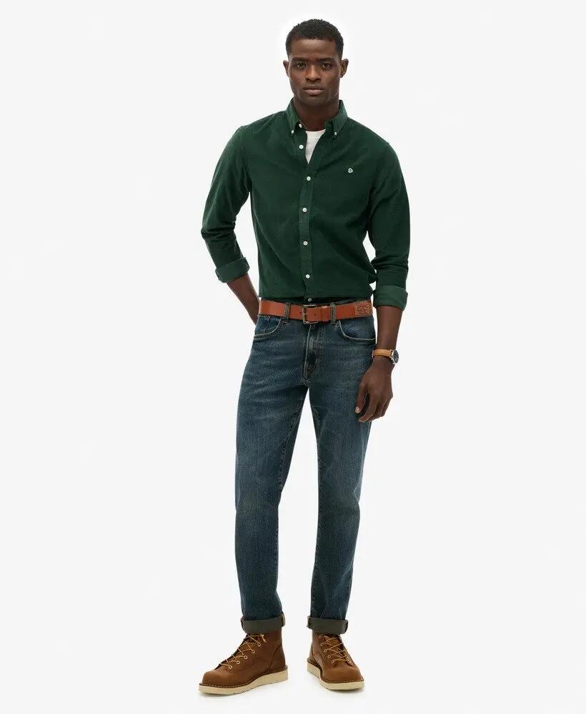 superdry Camisa Classic Needle em corduroy – ENAMEL GREEN 3/5