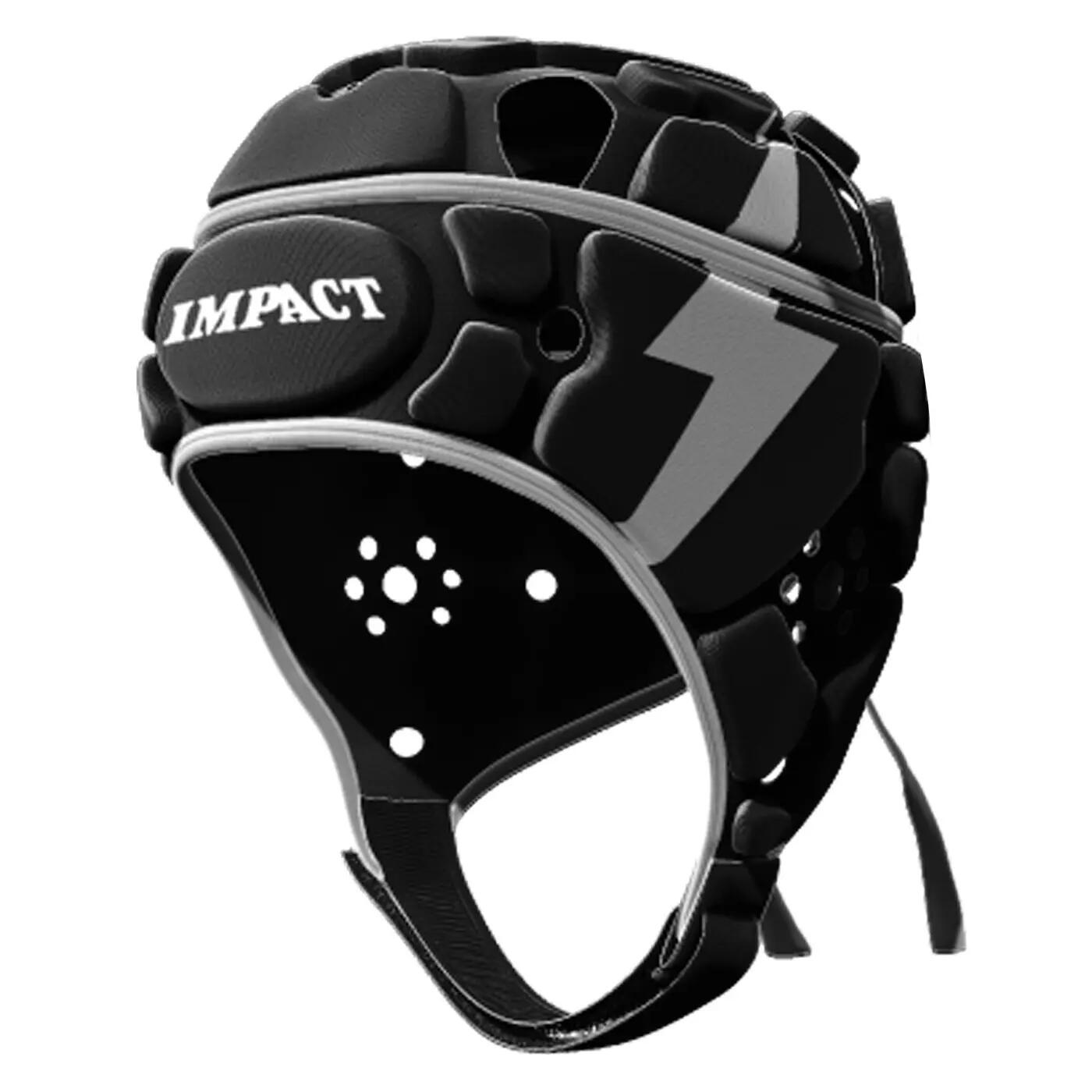 Casco da rugby Impact V2 Lightning Bolt nero e bianco 1/3