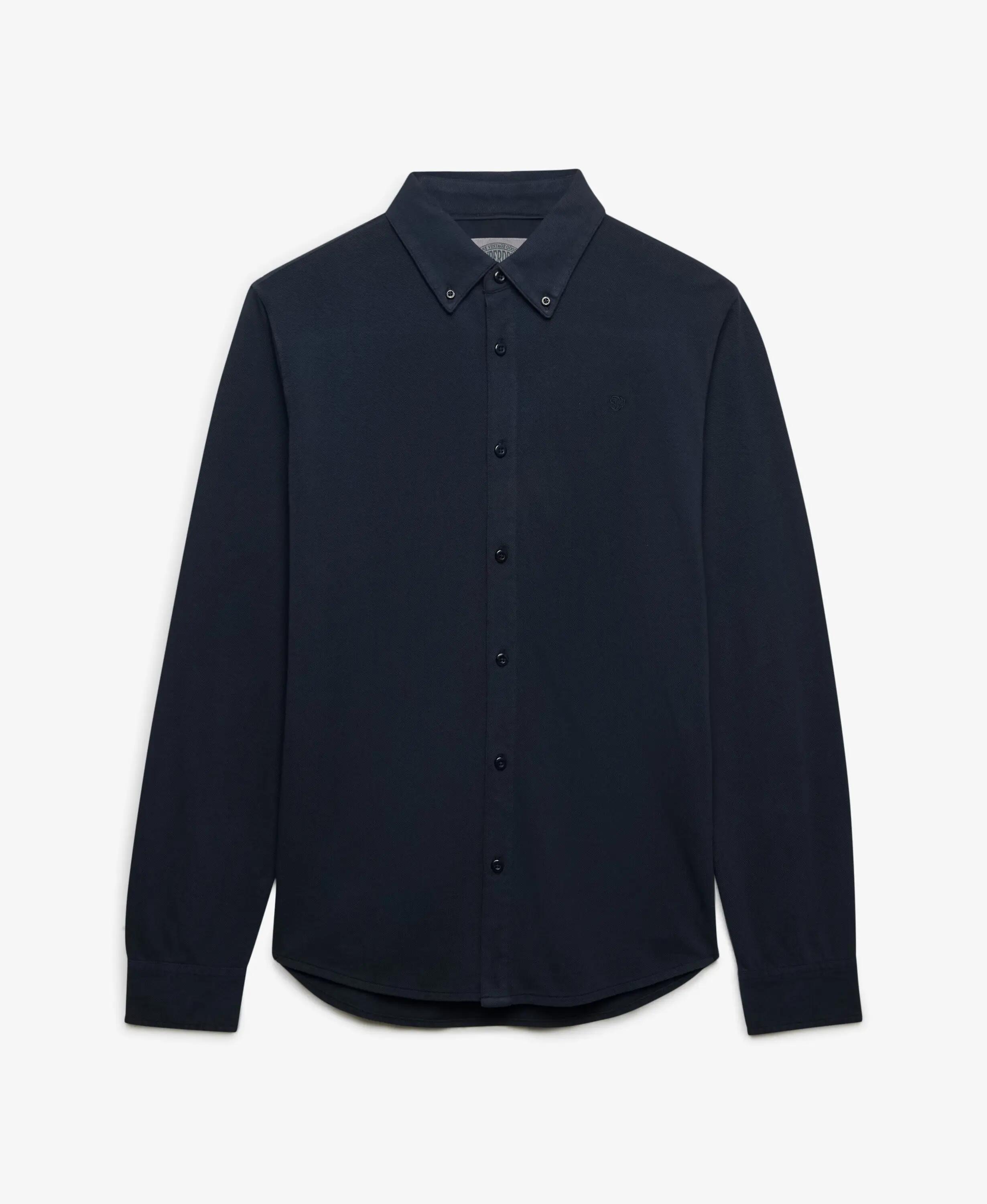 superdry Chemise Vintage Destroy Pique manches longues – SUPER DARK NAVY 7/7