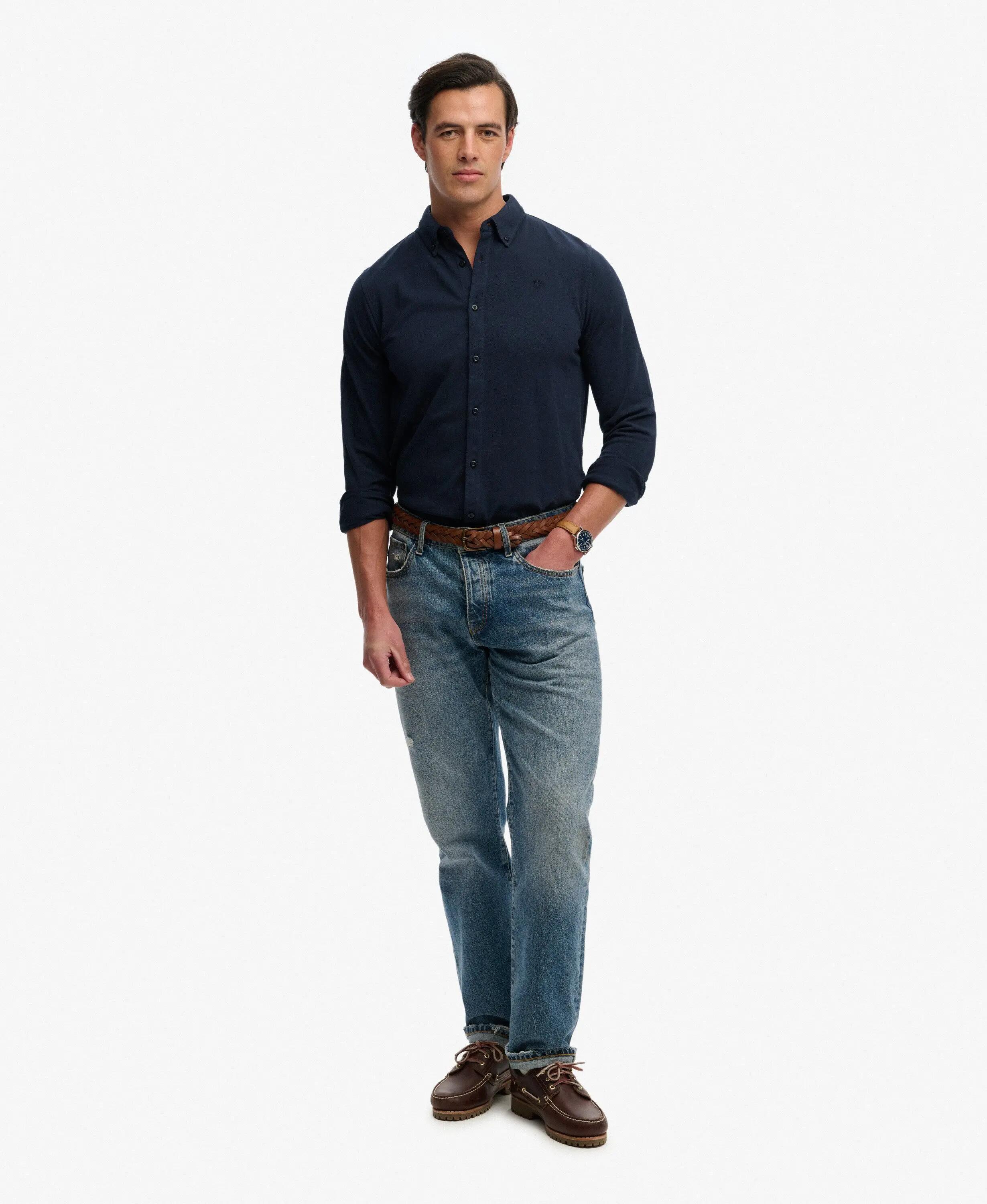 superdry Chemise Vintage Destroy Pique manches longues – SUPER DARK NAVY 3/7