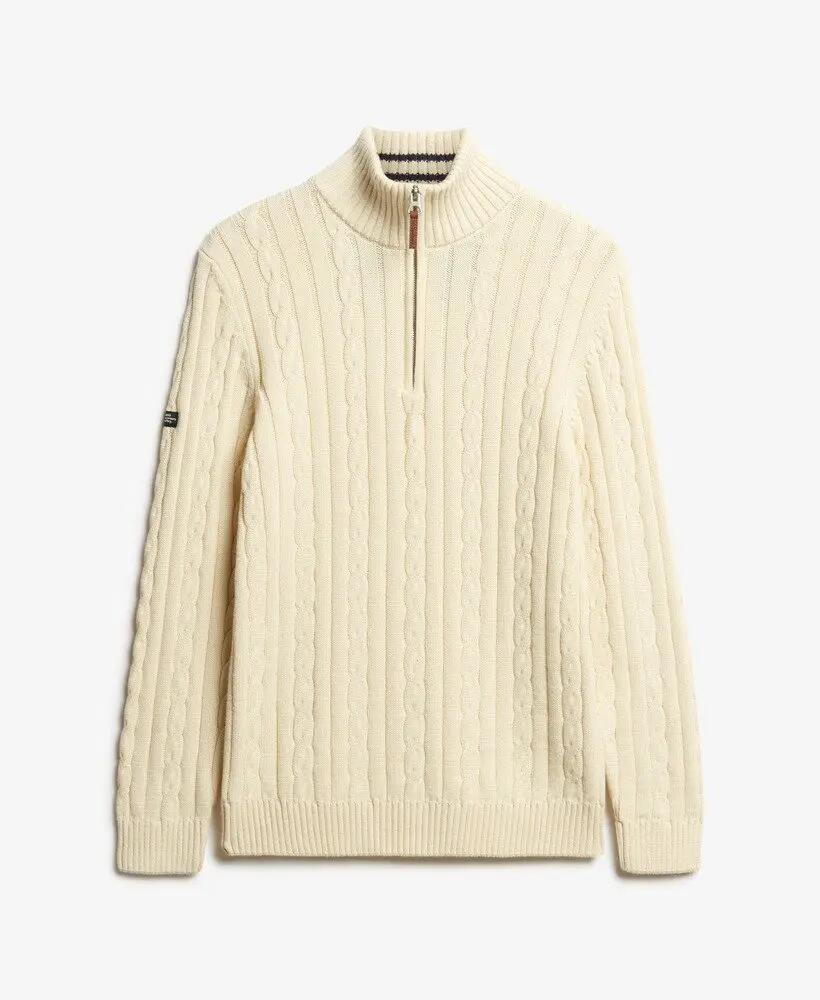 superdry Maglione mezza zip in cotone biologico Cable Classic 6/6