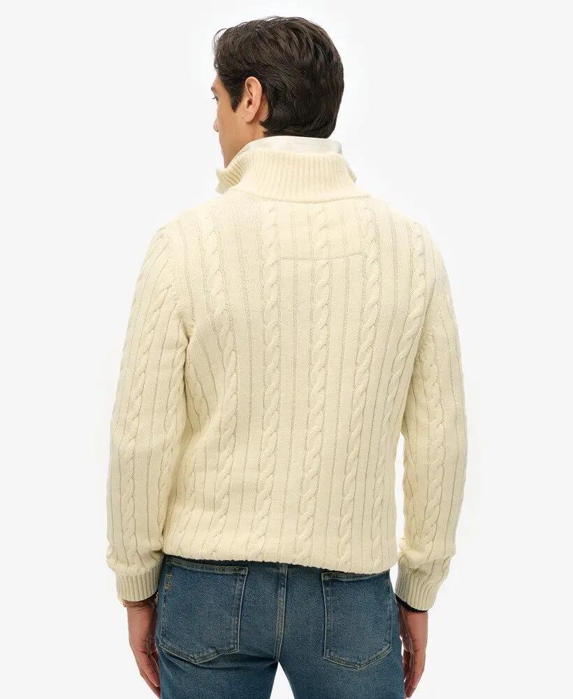 superdry Maglione mezza zip in cotone biologico Cable Classic 4/6