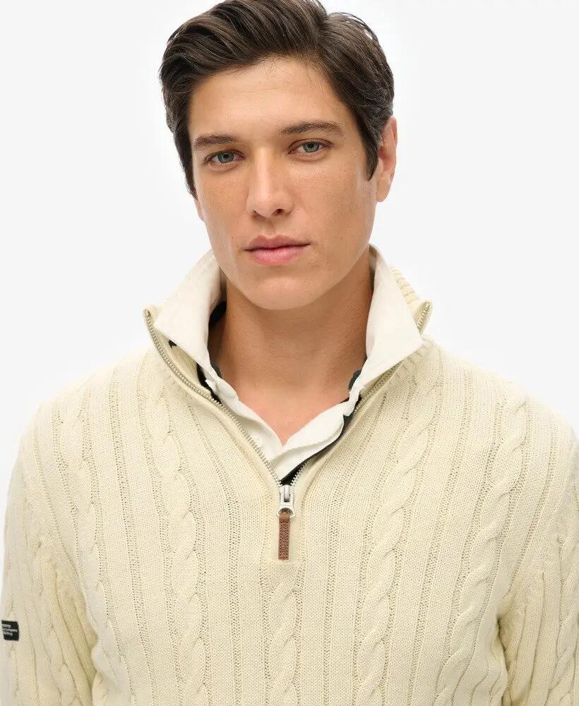 superdry Maglione mezza zip in cotone biologico Cable Classic 3/6
