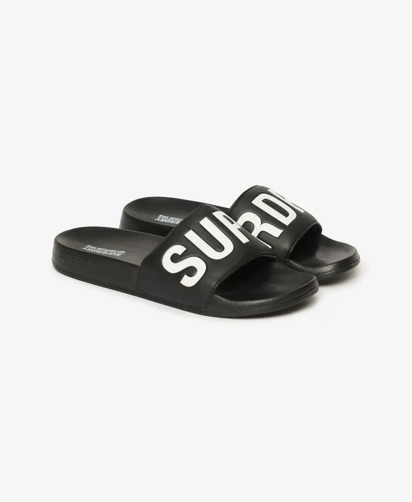 superdry Core Vegan Pool Slide preto/branco – chinelo vegan 2/7