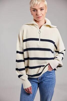 Sebago half zip sweater wit van 100% katoen