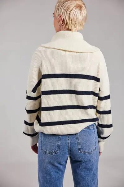sebago Half Zip Sweater wit van 100% katoen 5/5