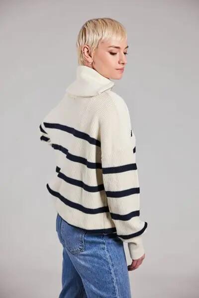 sebago Half Zip Sweater wit van 100% katoen 4/5