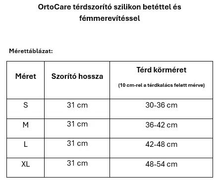 Térdszorító szilikon betéttel és fémmerevítéssel, OrtoCare 4/4