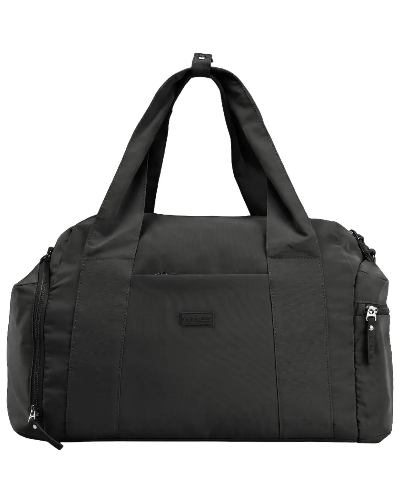 Sporttas WINGS SOLENNE met schoenenvak en riem voor koffer ZWART 1/10