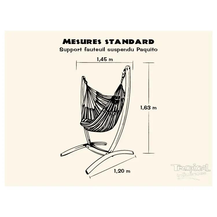 Tropical Hamac - Support Paquito avec hamac-chaise Poligono noir XL 5/5
